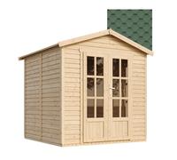 Cabane en bois avec plancher, avec bardeaux bitumineux couleur 233x222x233cm
