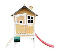 AXI Robin Maison Enfant avec Toboggan Rouge | Aire de Jeux pour l'extérieur en marron & Blanc | Maisonnette / Cabane de Jeu en Bois FSC
