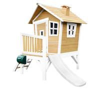 AXI Robin Maison Enfant avec Toboggan Blanc | Aire de Jeux pour l'extérieur en marron & Blanc | Maisonnette / Cabane de Jeu en Bois FSC