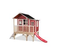 Cabane en Bois - EXIT TOYS - Loft 350 - Rouge - Bois Massif - 322x190x215cm