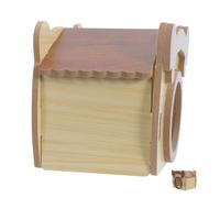 Cabane en Bois Labyrinthe Modulable et Plateforme Amovible Naturelle | Cachette Multifonction pour Petites Cages, Décor en Bois, Adaptée aux Gerbilles et Souris