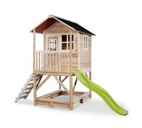 Cabane en Bois Loft - Avec Toboggan, Véranda et Bac à Sable beige TU