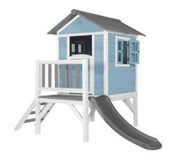 AXI Maison Enfant Beach Lodge XL en Bleu avec Toboggan en Gris | Maison de Jeux en Bois FFC pour Les Enfants | Maisonnette / Cabane de Jeu pour Le Jardin