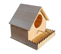 Cabane en Bois pour Oiseaux - Nichoirs Naturels Ventilés avec Perchoir | Ventilation Intégrée avec Perchoir Et Mangeoire Habitat Chaleureux pour Colibris Perruches Calopsittes Jardins Et Parcs