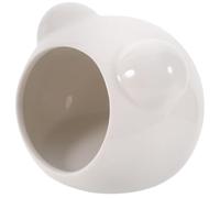Cabane en Céramique pour Hamster, Nid Refroidissant Blanc Cartoon | Repos et Jeu pour Petit Animal, Forme Décorative, Usage Présent, Matière Céramique, pour Moments Calmes