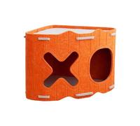 Cabane en Feutre Dédiée aux Chats Nid Semi-Clos Pour Animal De Compagnie | Cabane Pour Chaton Protégée Du Vent Pour Intérieur Extérieur D'hiver Maison Appartement