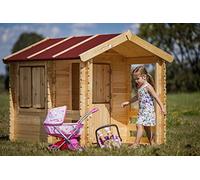 Maison en bois pour enfants - TIMBELA M501 - Maisonnette en Bois - Extérieur - Beige