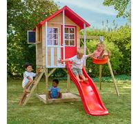 Cabane enfant modulable sur pilotis avec balançoire et toboggan - bois fsc® - c