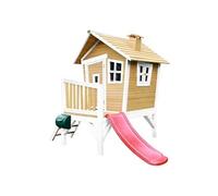 AXI Robin Maison Enfant avec Toboggan Rouge | Aire de Jeux pour l'extérieur en marron & Blanc | Maisonnette / Cabane de Jeu en Bois FSC
