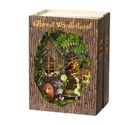 Cabane faite à la main | Série Cube Fantasy | Modèle d'artisanat en bois - Accessoires de découpe en papier peuvent être tournés - Design créatif fait à la main