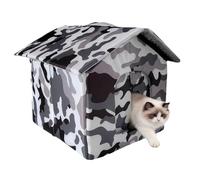 Cabane isolée pour Chat - Maison d'extérieur Chaude pour Chat pour Un Repos sûr | Enclos recouvert imperméable avec Tapis Amovible et Design Toutes Saisons pour Patio, Parc, Coin de Rue et