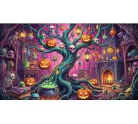 Cabane Magique d'halloween Puzzle 1000 Pièces Adultes Et Enfants,Premium,Carton,Dès 14 Ans,Casse-tête,Défi,Jeu Éducatif,Déco Murale, Anti-Stress,Détente 38x26cm