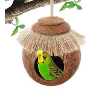 Cabane Oiseaux - Maison d'oiseau de Noix de Coco Naturelle | Nichoir à Oiseaux à Suspendre | Nid Perruche | Nid d'oiseau pour aux Oiseaux dans Les Jardins, balcons, terrasses ou espaces extérieurs