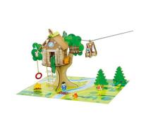 JeuJura – Jeu de construction – La cabane perchée et sa tyrolienne – 70 pièces – Naturel teinté G