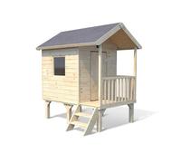 Cabane pour enfants - JARDIPOLYS - KANGOUROU - Bois Sapin - Vitrage synthétique - Naturelle