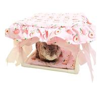 Cabane pour hamster - Caverne en polaire | Abri en peluche pour animal de compagnie | Habitat intérieur pour petit animal | Abri confortable et doux avec porte à pompons pour souris, salle de jeux