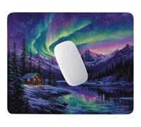 cabane sous l'aurore boréale Tapis de Souris Petit Format 40 x 30 cm V-451