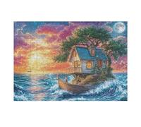 Cabane sur l'île Tropicale 300 Pièces Puzzle Adulte en Carton Rigide Haute Densité Difficile Moyenne Anti-Stress Jeu De Société Idée Cadeau Anniversaire Premium 300 PCS