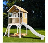 AXI - Sarah Maison Enfant avec Bac à Sable & Toboggan blanc Aire de Jeux pour l'extérieur en marron & blanc Maisonnette / Cabane de Jeu en Bois fsc - Marron