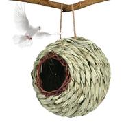 Cabane tissée naturelle - Nid d'oiseau - Abri à suspendre pour colibris - Cabane décorative d'extérieur - Accessoire de décoration de jardin charmant pour cours, balcons, pelouses, terrasses, arbres