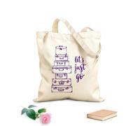 Cabanes imprimés haute définition Phrase « Allons-y ! » Valises de voyage et d'aventure tissu épais de 340g/m² Réutilisable