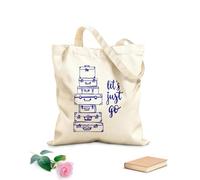 Cabanes imprimés haute définition Phrase « Allons-y ! » Valises de voyage et d'aventure tissu épais de 340g/m² Réutilisable