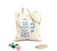 Cabanes imprimés haute définition Phrase « Allons-y ! » Valises de voyage et d'aventure tissu épais de 340g/m² Réutilisable