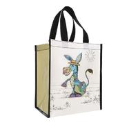 Cabas de courses en matière recyclée - motif Ane au soleil avec son chapeau - format 30*26 cm avec épaisseur de 16CM