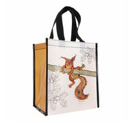 Cabas de courses en matière recyclée - motif Ecureuil grimpant sur une branche - format 30*26 cm avec épaisseur de 16CM