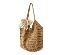 Cabas De Plage En Crochet, Sac Anti-sable, Coton, Dentelle Rose, 180g