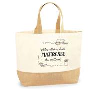 Cabas en jute - PLANETEE - petites affaires de Maîtresse - jute naturel - imprimé exclusif - fabriqué en France