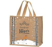 Cabas en jute - SPHERE - Bonjour Hiver - 37 x 23 x 36 cm