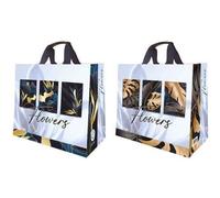 Cabas en polypropylène tissé - SPHERE - Flowers - 33 Litres - 43 x 20 x 38 cm