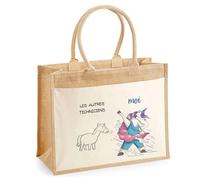 Cabas Jute avec poche Techniciens Les Autres vs Moi | Cadeau Anniversaire Femme Noël Fête des Mères Sac de Shopping avec grande pochette