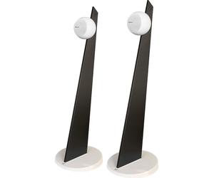 Cabasse iO3 Blanc mat sur pied noir et socle blanc (la paire) - Enceintes satellites