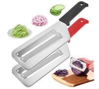 Cabbage Criffure 2 PCS Blade en acier inoxydable Slicer Slicer Sparder Sparping Cabbage Slicer Cabbage Double-couche déchiqueté pour les légumes et les fruits noir et rouge, hélicoptère de légumes