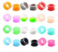 CABBE KALLO Lot de 12 paires de tunnels d'oreille en silicone - 6 à 22 mm - Double évasé - Pour homme et femme - Piercing de corps, Silicone, Non applicable.