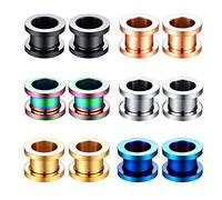 CABBE KALLO Lot de 12 piercings d'oreille en acier inoxydable 2 mm - 20 mm