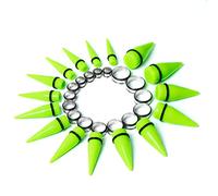 CABBE KALLO Lot de 32 écarteurs d'oreille en Acrylique et Acier Chirurgical Calibre 00G-24 mm