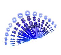 CABBE KALLO Lot de 50 écarteurs d'oreille en acrylique 14 G-00 g, Résine, Agate du Botswana