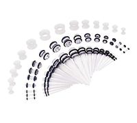 CABBE KALLO Lot de 50 écarteurs d'oreille en acrylique 14G-00G