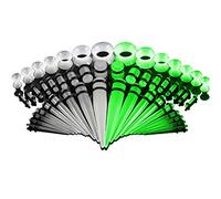 CABBE KALLO Lot de 50 écarteurs d'oreille en silicone pour homme et femme - Écarteurs en acrylique - Calibre 14G-00G, Acrylique, na