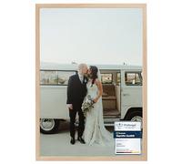 CABBEL 1x Cadre photo 60x80 cm Naturel Cadre 1-Pack | Cadre document, collage, poster | MDF bois cadre poster verre acrylique | Picture Frame, puzzle frame, images, cadre photo à suspendre