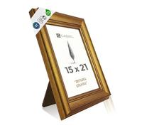 CABBEL Cadre Photo Doré Antique 15x21 cm AVI - Cadre Baroque Vintage avec Décor Ornemental, Élégant pour Photos, Affiches & Œuvres d’art, Décoration Murale Raffinée pour Salon, Chambre & Bureau