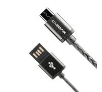 CABBRIX Câble Micro USB en Nylon 2 m 2 A Micro USB Câble de Charge Rapide de données et de Charge pour Smartphones Android/Samsung Galaxy/HTC/Huawei/Sony/Nexus/Nokia/Kindle/PS4/Xbox Space Grey