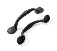CABDM Lot de 10 poignées rustiques en fer noir antique martelé pour armoires de cuisine vintage