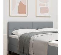 vidaXL Cabeça de cama LED COM botão estofado Cinza Claro 80 cm em tecido