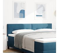 Cabeça De Cama Led Vidaxl Com Botões Estofados Em Veludo Azul Escuro De 90 Cm
