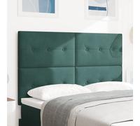 Cabeça de cama vidaXL Bouton Rembourré Vert Foncé 140 cm Velours