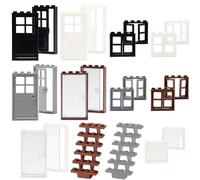 Cabeeskii Accessoires de construction, 50 pièces Portes et fenêtres, Accessoires de construction pour maison et ferme, Portes, fenêtres, clôture compatibles avec toutes les grandes marques